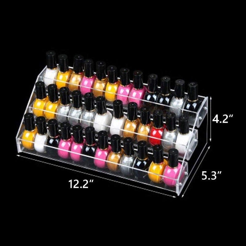 MineSign Nail Polish Holder Organizer Clear Acrylic Nail Polish Tray Fingernail Polish Display case 3 layers Essential Oils Holder Makeup Organizer - Image 4