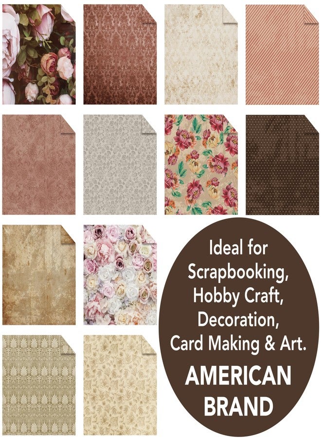 Desecraft Vintage Flora 12x12 in Double Sided Paper Pad Pack Scrapbook Cardstock Decorative Paper - 36 Sheets - for Card Making Journaling Planner Origami Decopage Decorative Scrapbooking Supplies - Image 5