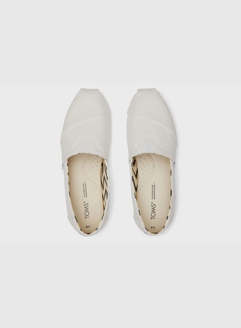 TOMS Alpargata White Recycled Canvas Slip-On Shoes