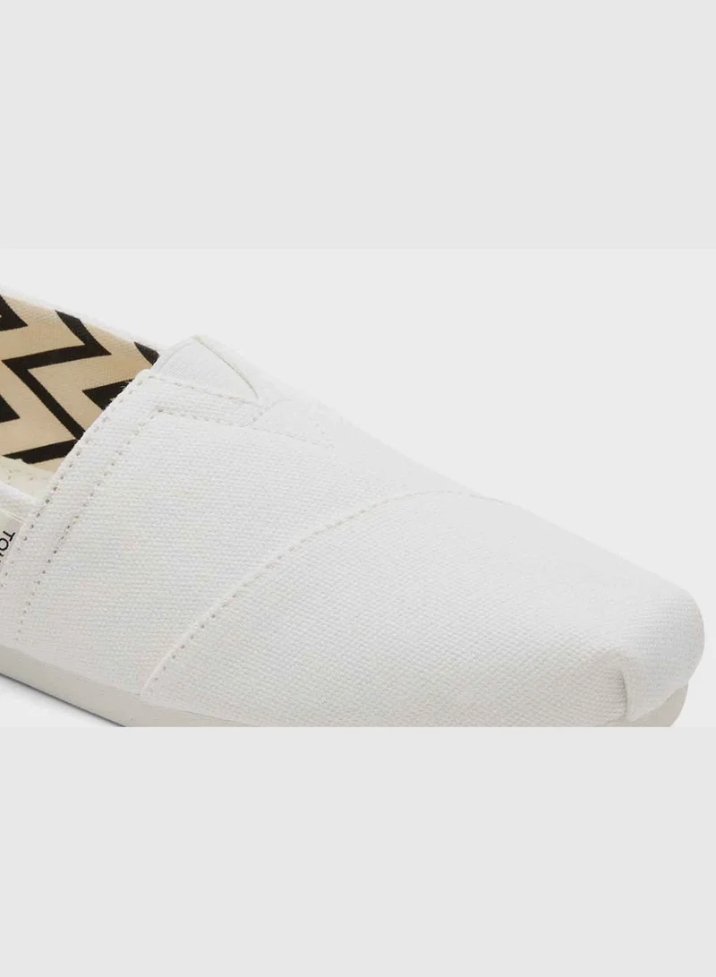 TOMS Alpargata White Recycled Canvas Slip-On Shoes