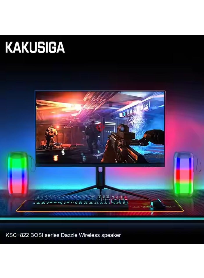 KAKUSIGA راديو FM لاسلكي 5 واط مع مشغل mp3 ومكبر صوت يدعم بطاقة TF وUSB وTWS راديو محمول BT 5.0 - Image 3