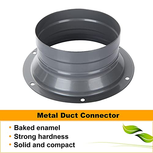 ZOEYES 4 PCS 4 Inch Duct Connector Flange Inlet Fitting Metal Straight Pipe Flange Ventilation Pipe Connector for Heating Cooling Ventilation HVAC System（Silvery Gray） - Image 5