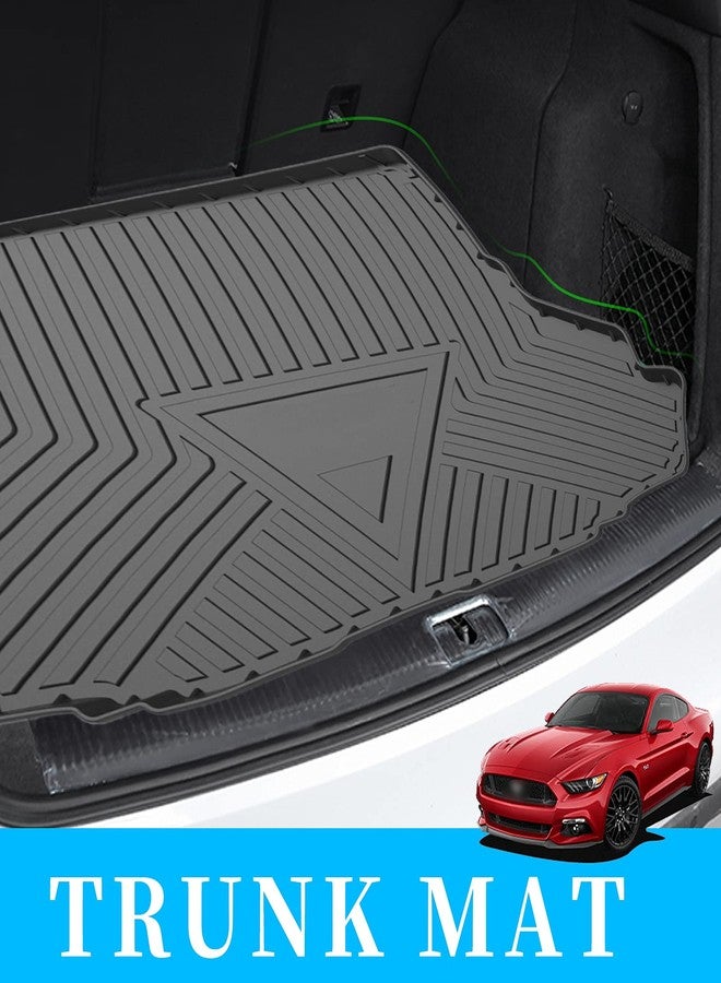 Elsetyler Cargo Liner for 2015-2020 2021 2022 2023 2024 2025 Mustang - Black TPO All Weather Heavy Duty Waterproof Rear Cargo Tray Trunk Floor Mat Protector Compatible with 2015-2025 Ford Mustang - Image 2