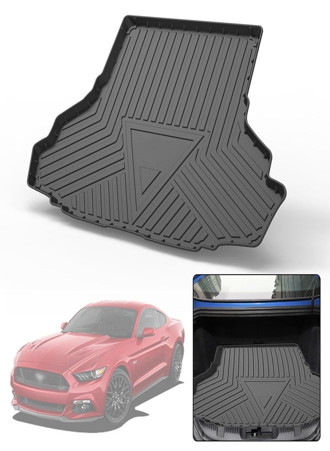 Elsetyler Cargo Liner for 2015-2020 2021 2022 2023 2024 2025 Mustang - Black TPO All Weather Heavy Duty Waterproof Rear Cargo Tray Trunk Floor Mat Protector Compatible with 2015-2025 Ford Mustang - Image 1