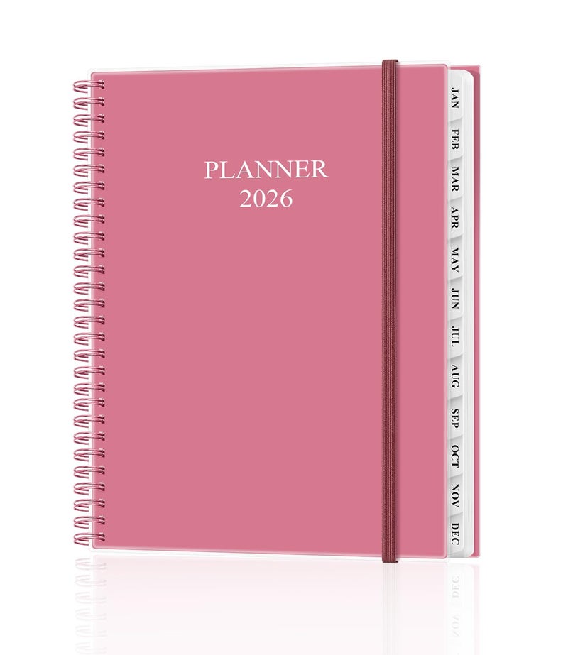 Tuun Fuplan Planner 2026 - Weekly & Monthly Planner from January 2026 to December 2026, Agenda 2026 with Inner Pocket, Elastic Band, 8.5" x 11", Pink - Image 1