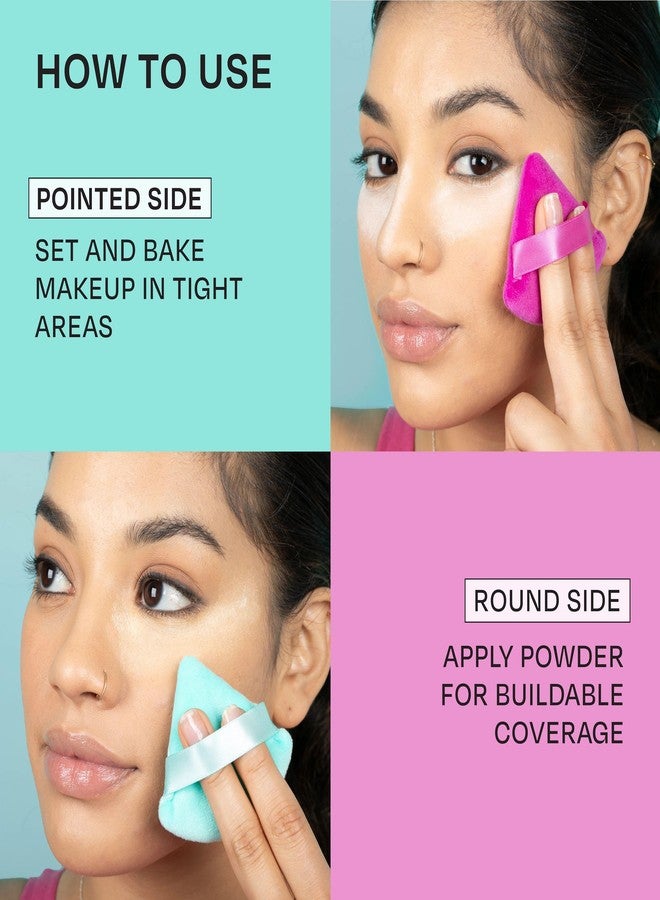 Freeman Mother Puffer Powder Puff 8 Count Set, Makeup Puffs For Pressed or Loose Powder, Velvet Material, Cloud Skin, Triangle Powder Puffs With Finger Band For Setting & Baking, Vegan & Cruelty-Free - Image 5