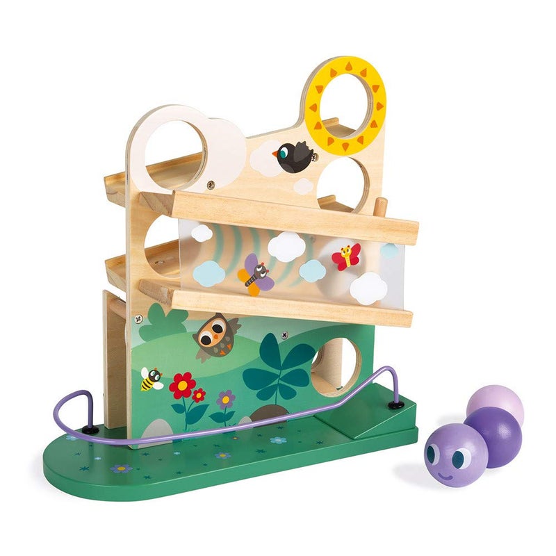 Janod Wooden Caterpillar Ball Track - Ages 12+ Months - J08055