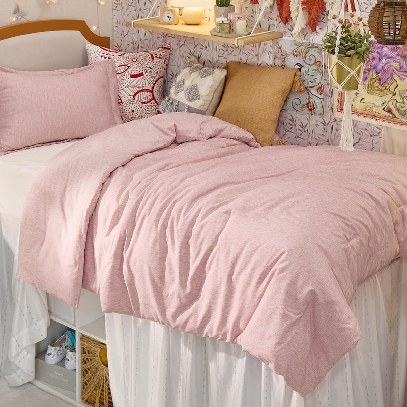Bedsure Bedsure TwinTwin XL Comforter Set  Pink Soft Bedding for All Seasons Cationic Dyed Bed Set 2 Pieces 1 Twin Size Comforter 68x88 and 1 Pillow Sham 20x262 