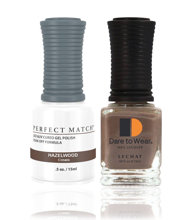 Lechat Perfect Match Gel Nail Polish 15ml Soak Off Long Lasting High Shine UV LED Gel Non Toxic Easy Application Wide Color Range for Manicure and Pedicure Hazelwood PMS129