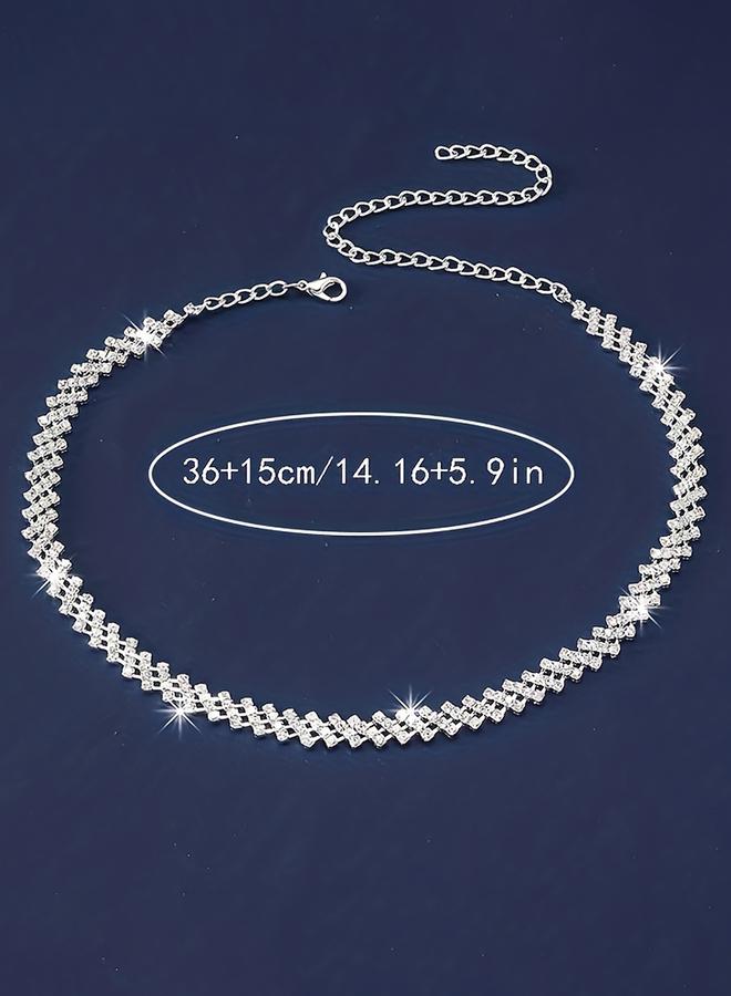 Styli Silver Embellished Link Necklace - Image 2