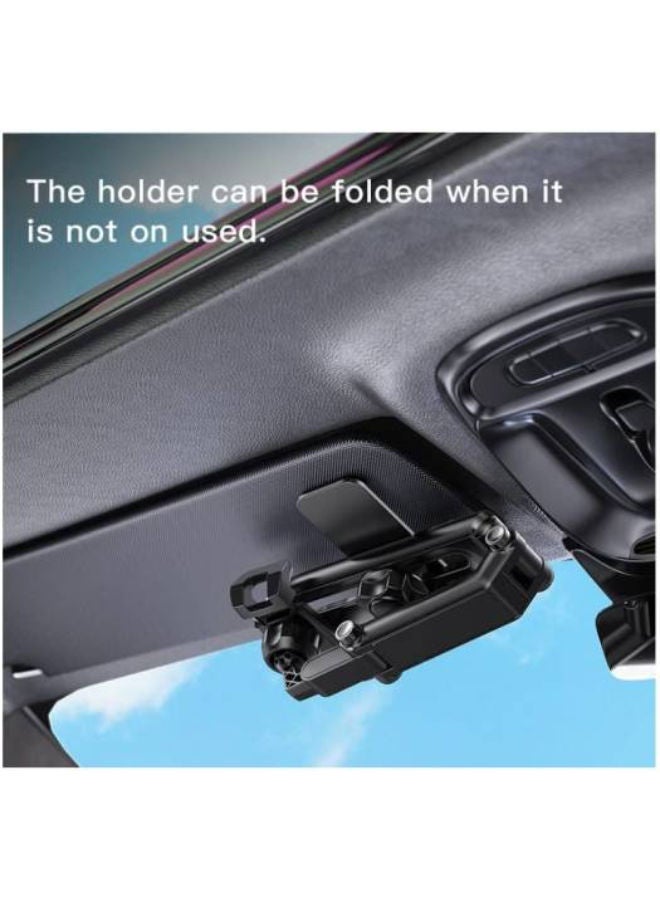 Yesido Sun Visor Car / Phone Holder, Universal Clip, 360 Degree Adjustable, Rearview Mirror Cradle, 4-6.7 Inch Clamp, Non Slip Thickened Silicone Pad, Black | C194 - Image 5