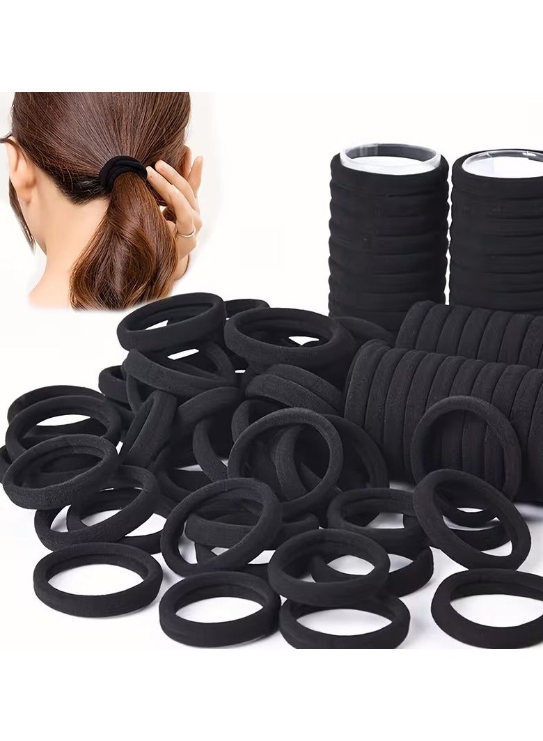 Goolsky 50pcs Thick Black High Elasticity Hair Ties, Suitable for Men and Women - Seamless Non-Slip Hair Bands, Durable Stretchable Hair Accessories - Image 1
