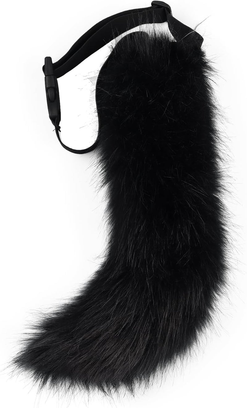 BANLAN Faux Fur Fox Costume Cat Tail Cosplay Halloween Christmas Party Costume One Size, Black - Image 1