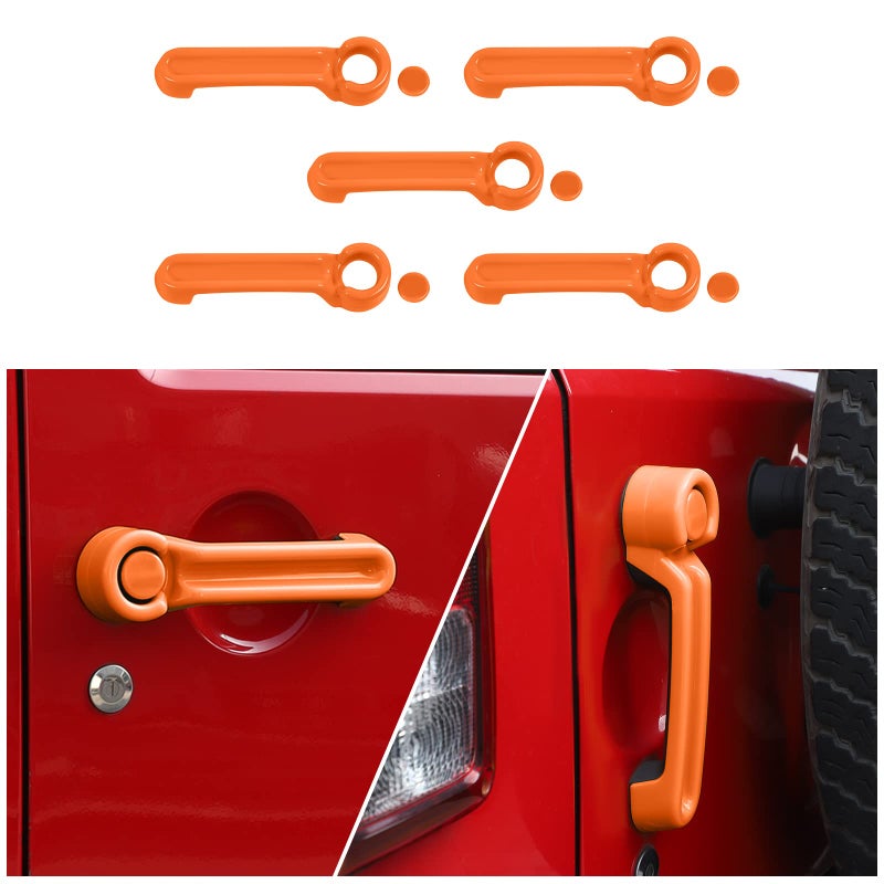 CheroCar for Jeep JK Door Handle Cover Kit Tailgate Handle Cover for 20072018 Jeep Wrangler JK Orange - Image 2