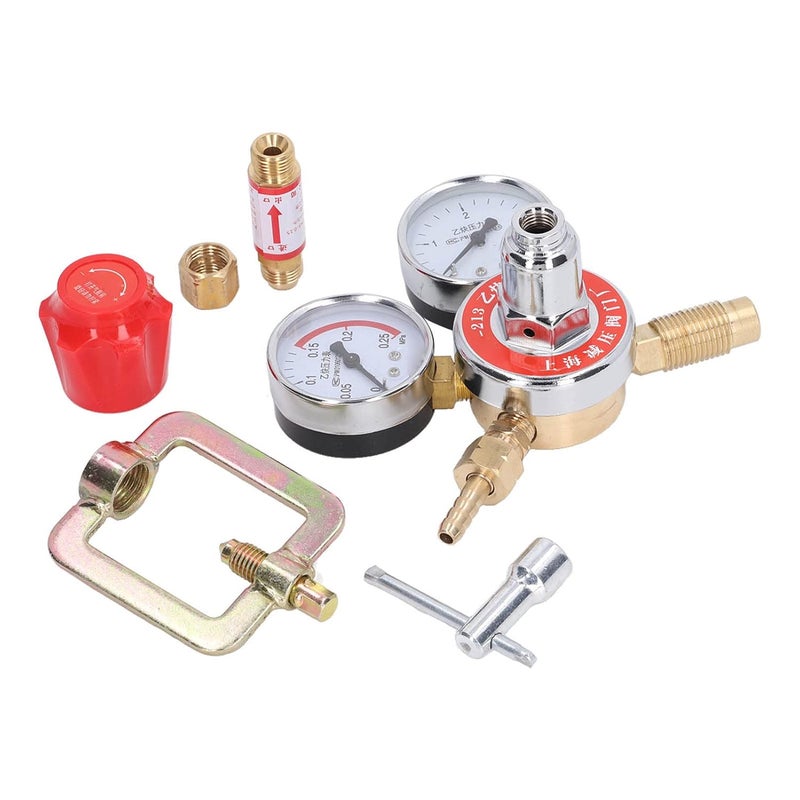 مجموعة منظم ضغط الأسيتيلين مع مقياس نحاسي ومانع للارتجاع الصناعي - Image 2