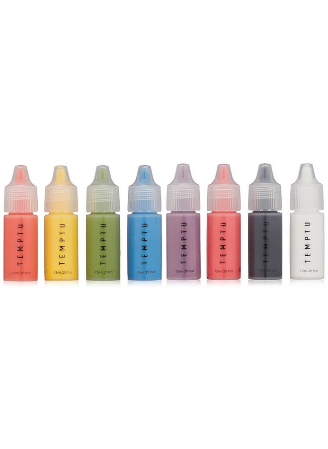 Temptu S;B Siliconebased Hidefinition Starter Set: Highlypigmented, Lightweight & Longlasting Vibrant Shades For Face & Body, Create Bold, Fantasy Looks, Oilfree, 0.25 Fl Oz (Pack Of 8)  - Image 1