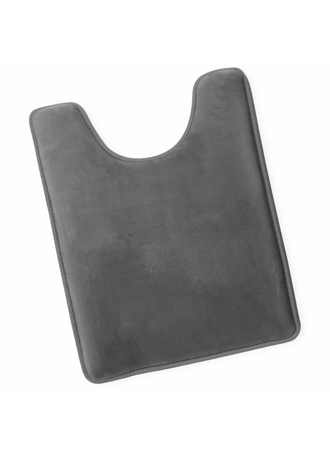 Clara Clark U-Shaped Contour Rug 24" x 19" - Memory Foam Bath Mat, Plush, Cozy, Ultra Soft, Non Slip, Perfect for U-Shaped Toilet Rug, Rugs for Bathroom, Machine Washable, Quick Dry - Dark Grey - Image 2