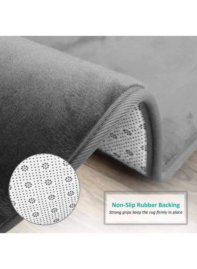 Clara Clark U-Shaped Contour Rug 24" x 19" - Memory Foam Bath Mat, Plush, Cozy, Ultra Soft, Non Slip, Perfect for U-Shaped Toilet Rug, Rugs for Bathroom, Machine Washable, Quick Dry - Dark Grey - Image 5