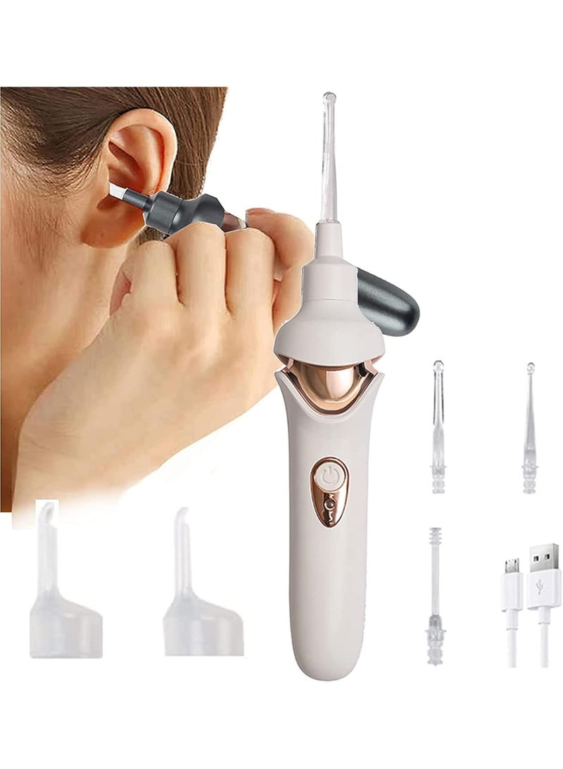 Bukela 5-in-1 Electric Ear Scoop Electric Children's Ear Scoop Safety Painless Earwax Remover Cordless Vacuum Ear Wax Cleaning Tool Painless Ear Cleaning Tool for Whole Family,White - Image 1