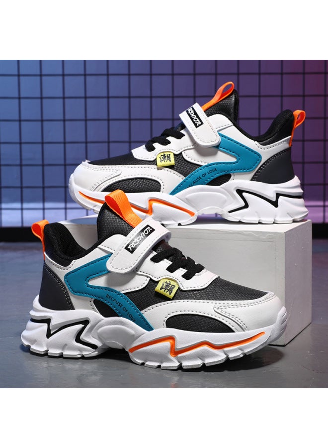 Boys' Shoes Spring New Shoes Breathable Double Mesh Girls' Sports Shoes Medium And Large Little Boy Running Shoes Children