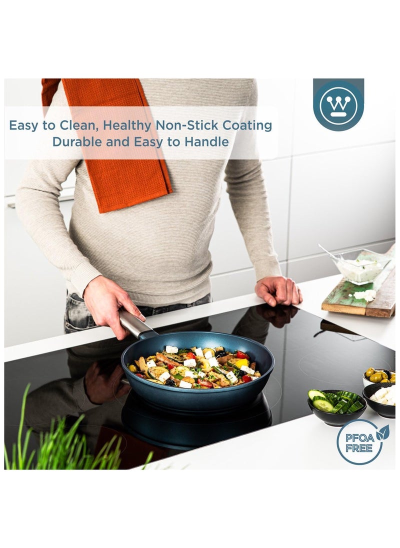 Westinghouse Westinghouse Performance Series 28cm Non-Stick Fry Pan Cast Aluminum with QuanTanium Coating Induction & Oven Safe Cool-Touch Stainless Steel Handle - Blue  - Image 3