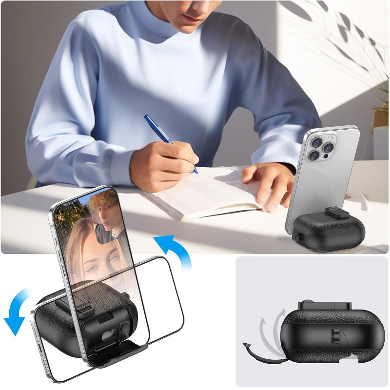 For Samsung Galaxy Buds3 / Buds3 Pro Leather Texture Wireless Earphones Case with Hook u0026 Holder(White) - Image 3