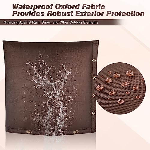 Safoner Backflow Preventer Insulation Cover - Winter Freeze Protection for Outdoor Pipes, Irrigation & Sprinkler Valves, 24''W x 24''H (Brown) - Image 5