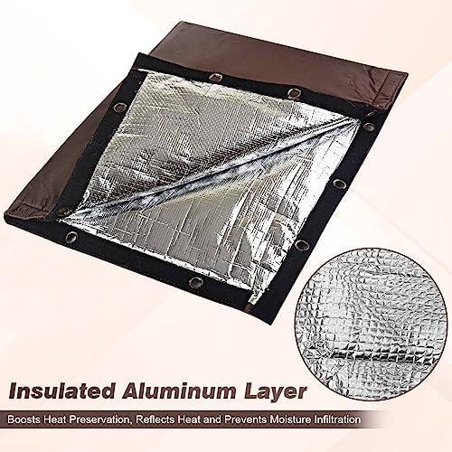 Safoner Backflow Preventer Insulation Cover - Winter Freeze Protection for Outdoor Pipes, Irrigation & Sprinkler Valves, 24''W x 24''H (Brown) - Image 4