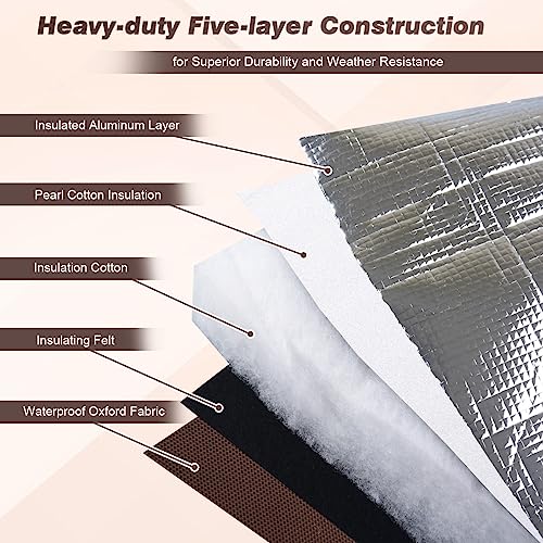 Safoner Backflow Preventer Insulation Cover - Winter Freeze Protection for Outdoor Pipes, Irrigation & Sprinkler Valves, 24''W x 24''H (Brown) - Image 3