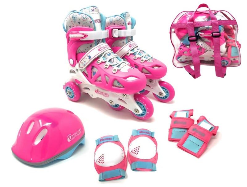 Chicago Skates Inline Training Skate Combo Set - Pink/Purple, Girls - Medium Sizes 1-4 - Image 1