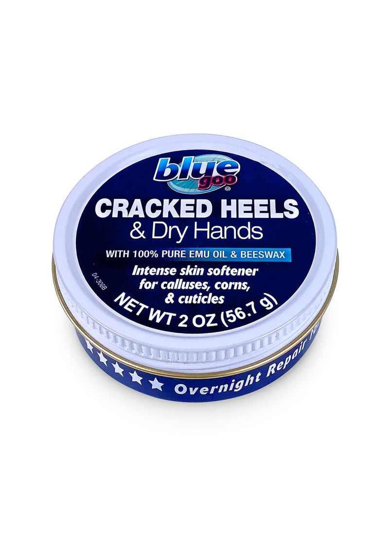 Blue Goo Blue Goo CRACKED HEELS & DRY HANDS Skin Softener for Dry Feet, Hands, Hydrating and Smoothing, Moisturizer, Dryness Relief, 2 Ounce, made with 100% PURE EMU OIL 