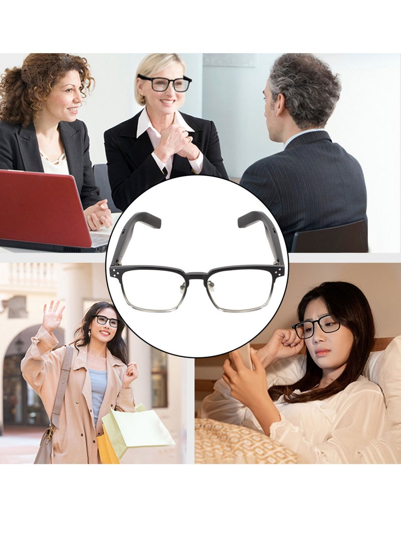 Smart Glasses Open Ear Style IPX4 Waterproof Listen Music and Calls Stereo Wireless Bluetooth 5.3 Audio Glasses Black Progressive Color Frame - Image 2