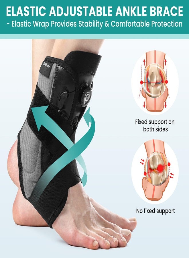 Bukihome Ankle Brace for Women & Men - Maximum Support for Sprained Ankle Injury Recovery with Detachable Aluminum Plate Elastic Adjustable Lace Up Ankle Support for Running Basketball (Small) - Image 4