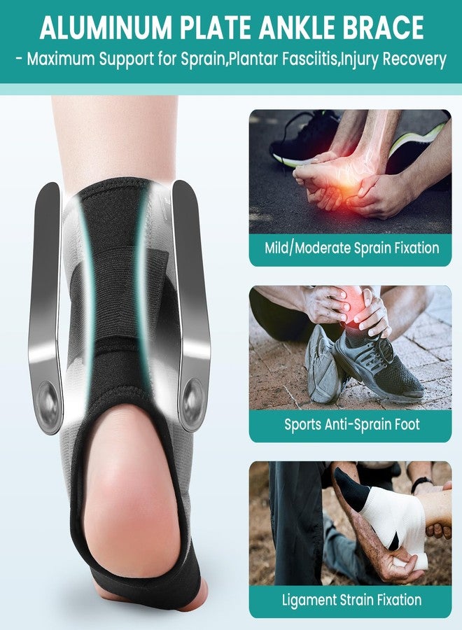 Bukihome Ankle Brace for Women & Men - Maximum Support for Sprained Ankle Injury Recovery with Detachable Aluminum Plate Elastic Adjustable Lace Up Ankle Support for Running Basketball (Small) - Image 3