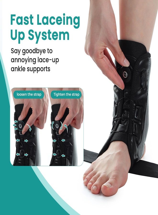 Bukihome Ankle Brace for Women & Men - Maximum Support for Sprained Ankle Injury Recovery with Detachable Aluminum Plate Elastic Adjustable Lace Up Ankle Support for Running Basketball (Small) - Image 2