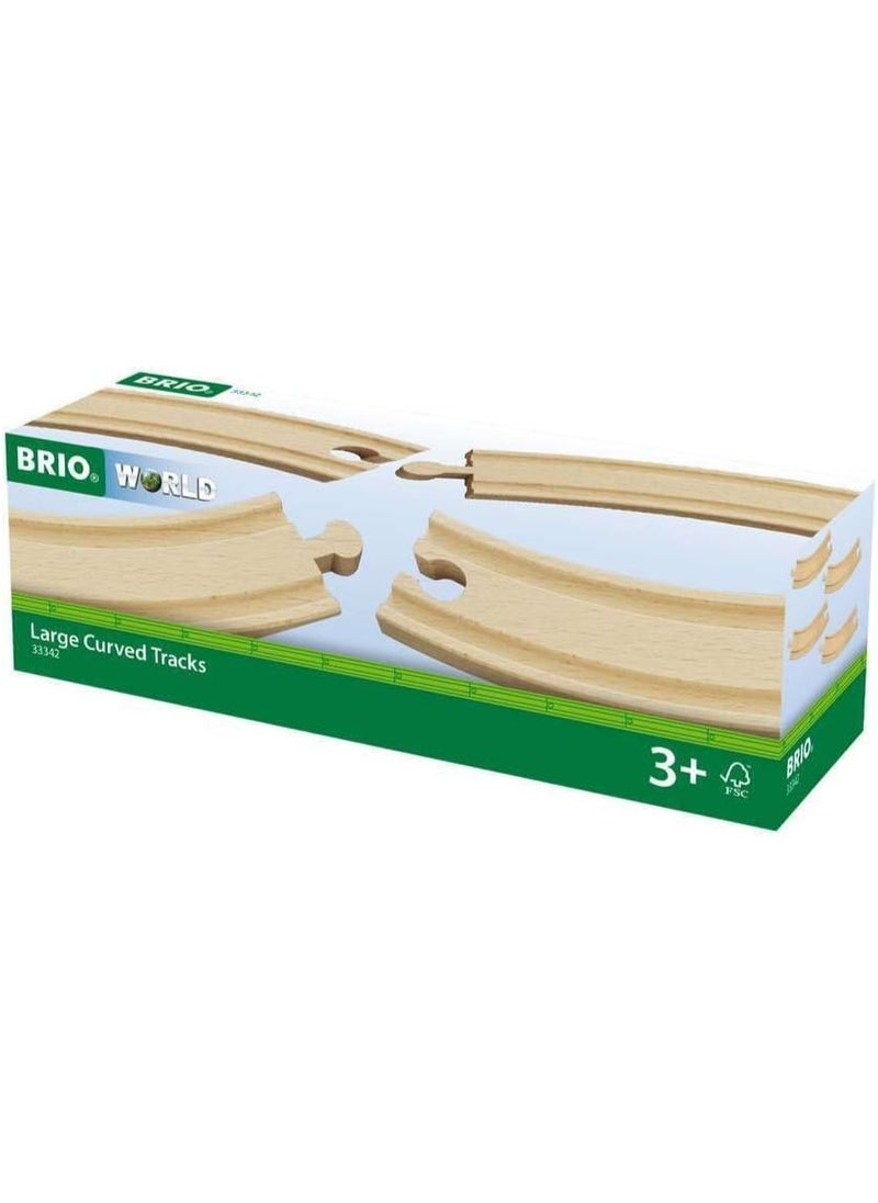 Brio BRIO World 33342 - Large Curved Wooden Tracks | 4-Piece Toy Train Set Extension | Compatible with All BRIO Railway Toys | Safety Tested and Approved | Ideal for Kids Ages 3 and Up  - Image 3