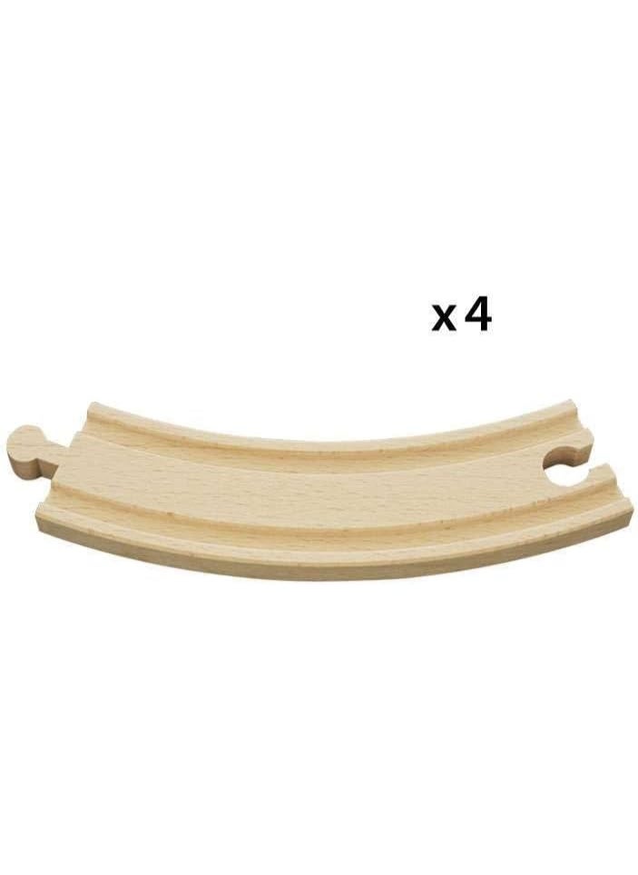Brio BRIO World 33342 - Large Curved Wooden Tracks | 4-Piece Toy Train Set Extension | Compatible with All BRIO Railway Toys | Safety Tested and Approved | Ideal for Kids Ages 3 and Up  - Image 2