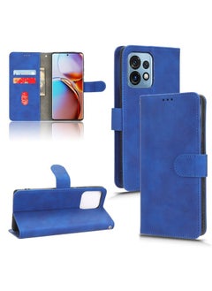 Case Cover For For Motorola Moto X40 Pro Skin Feel Magnetic Flip Leather Phone Case(Blue)
