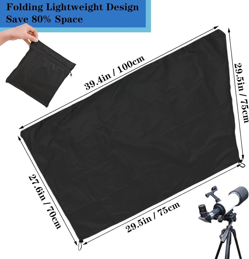 Bigwinyep Telescope Cover Waterproof Outdoor Telescope Cover with Adjustable Drawstring Zipper for Outdoor Indoor, 100x75CM/39x29Inch - Image 2