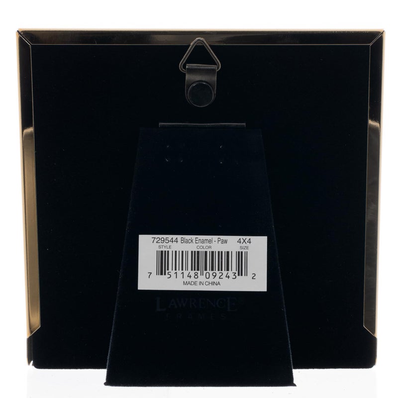 Lawrence Frames 4x4 Black Enamel on Gold Metal Frame - Dog Paw Print - Image 4