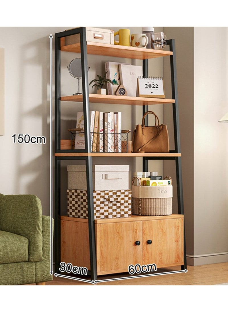 ليون هوم رف كتب مكون من 5 طبقات مع رف تخزين باب رف تخزين غرفة المعيشة رف تخزين مستقل غرفة المعيشة إطار معدني ، رف عرض ، رف زهور شرفة - Image 2