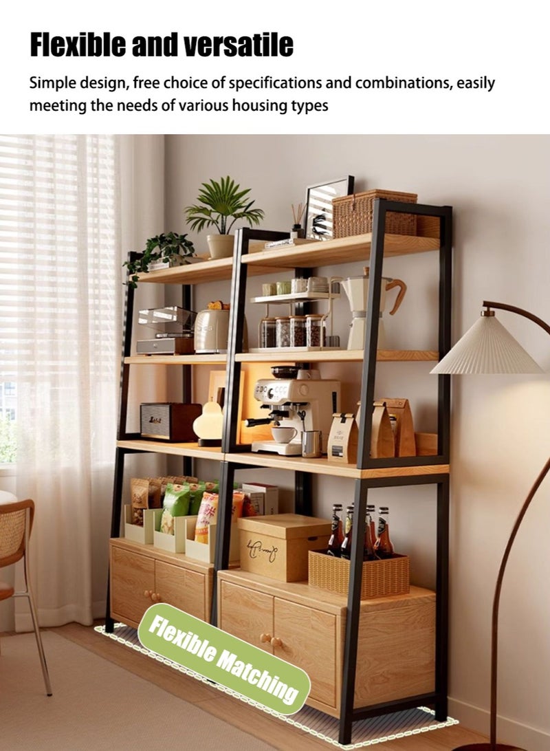 ليون هوم رف كتب مكون من 5 طبقات مع رف تخزين باب رف تخزين غرفة المعيشة رف تخزين مستقل غرفة المعيشة إطار معدني ، رف عرض ، رف زهور شرفة - Image 4