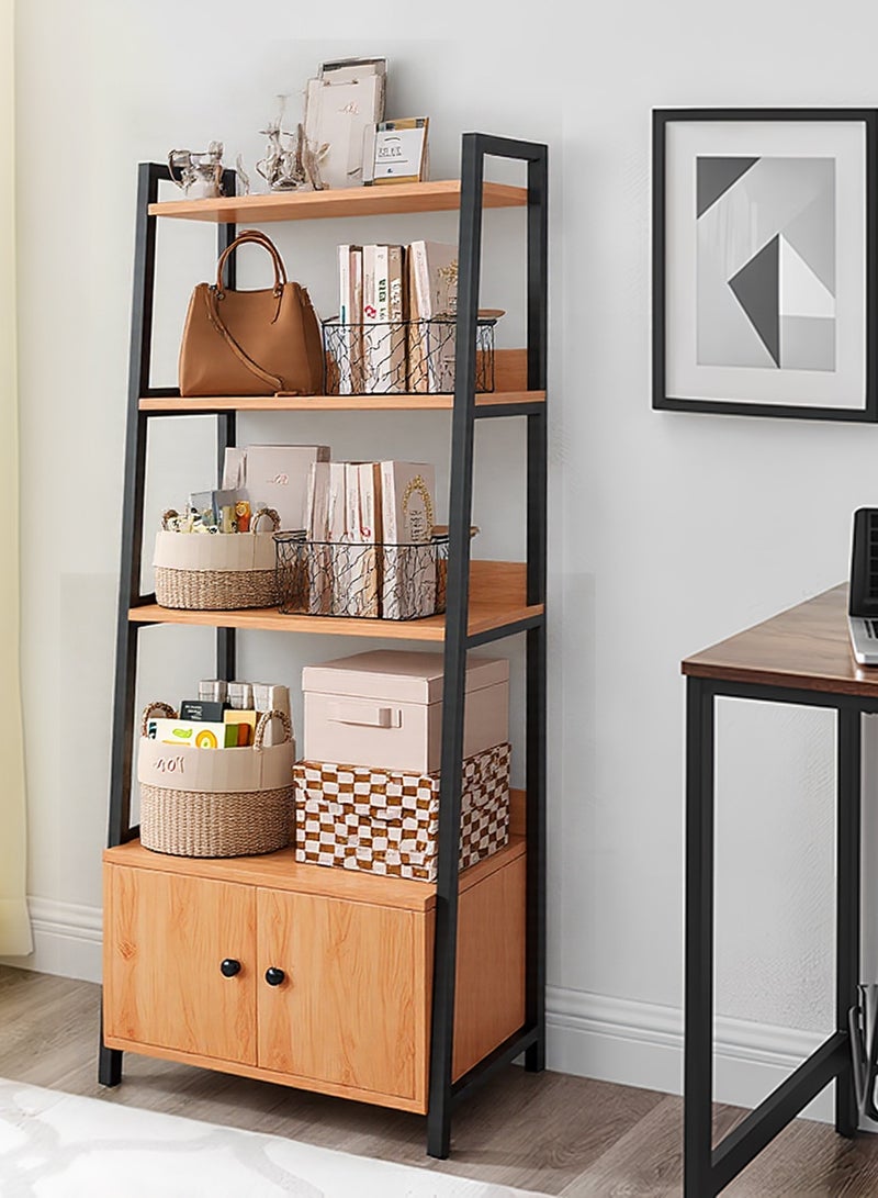 ليون هوم رف كتب مكون من 5 طبقات مع رف تخزين باب رف تخزين غرفة المعيشة رف تخزين مستقل غرفة المعيشة إطار معدني ، رف عرض ، رف زهور شرفة - Image 1