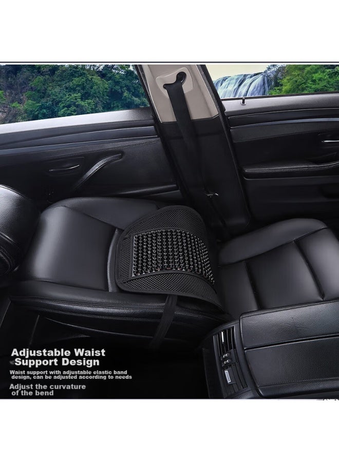 DiGallen Digalun Massage Wooden Bead Car Lumbar Support, Breathable Summer Car Seat Back Cushion, Office Lumbar Pillow - Image 3