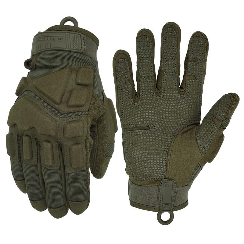 Seibertron SOLAG 20 Full Finger Tactical Gloves Water Resistant Touchscreen Impact AntiSlip for Motorcycle Cycling Hiking Adults Youth Green M - Image 2