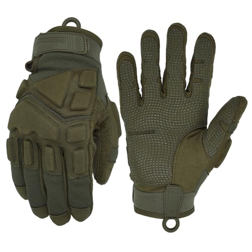 Seibertron SOLAG 20 Full Finger Tactical Gloves Water Resistant Touchscreen Impact AntiSlip for Motorcycle Cycling Hiking Adults Youth Green M - Image 1