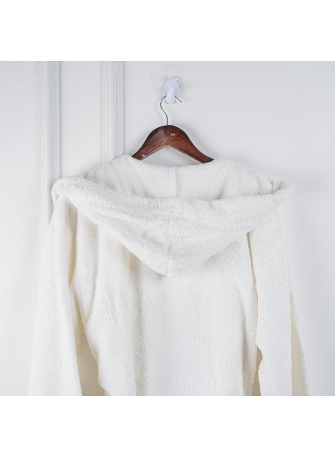 Nadav Hooded Bathrobe – Premium 100% Cotton – White – 1 Piece – Size XXL - Image 4