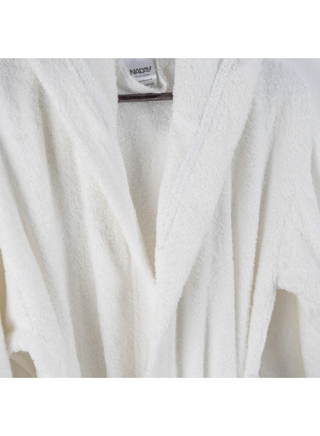 Nadav Hooded Bathrobe – Premium 100% Cotton – White – 1 Piece – Size XXL - Image 2