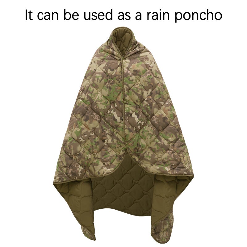 LOOGU Camo Blanket Waterproof Poncho Liner for Outdoor Camping, Hiking, Hunting, Survival, Backpacking, Picnicking, Fishing Trips - Image 4
