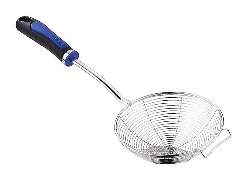 PUTHAK PUTHAK Deep Fry Strainer Puri jhara Stainless Steel Deep Frying Basket with Heavy Resistant Handle Round Shape 4015cm 1 pc  - Image 1